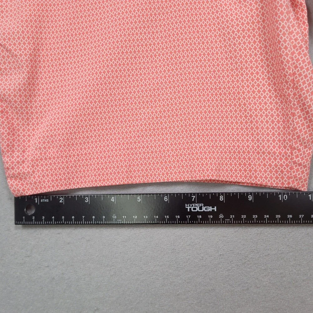 Chicos‎ Perfect Stretch Shorts Womens 2.5 Pink White Geometric Pull On Bermuda